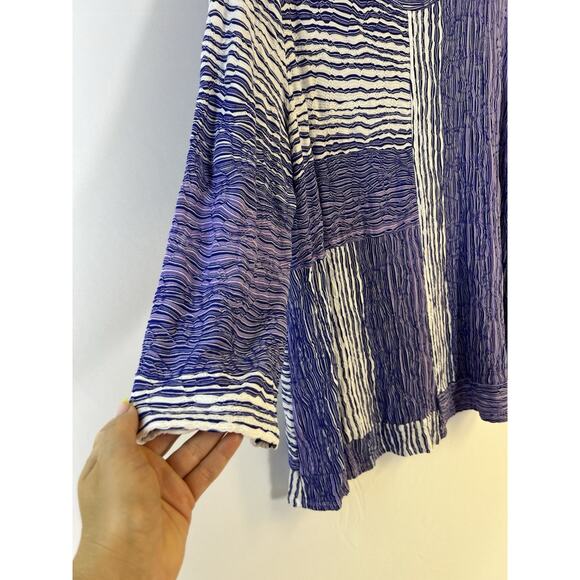 Habitat Tunic Blouse Top Womens XL Blue Boho Artsy Lagenlook - Picture 6 of 12